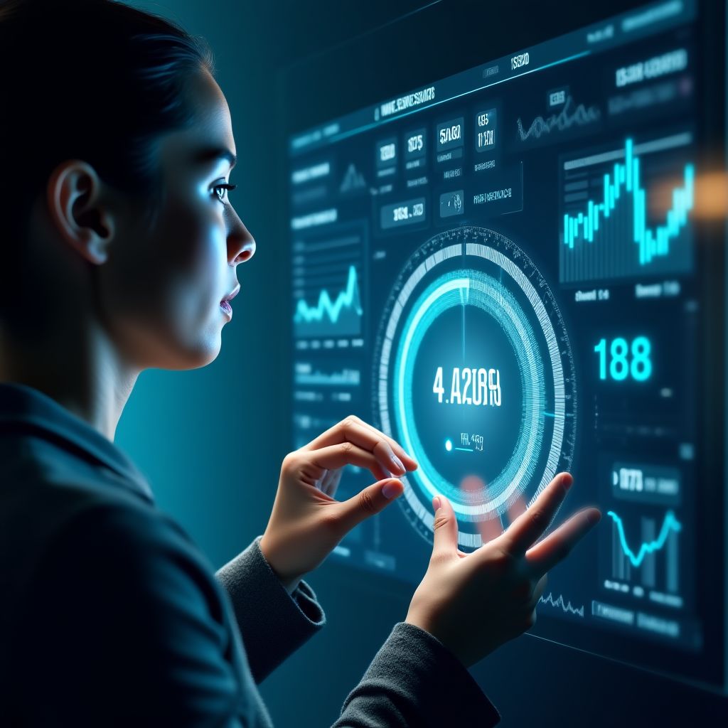 Modern finansal planlama araçları kullanan bir kişi